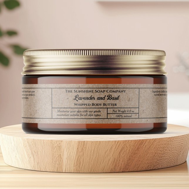 Kraft paper body butter cosmetics jar 1" x 7.25" (Subido por el creador)