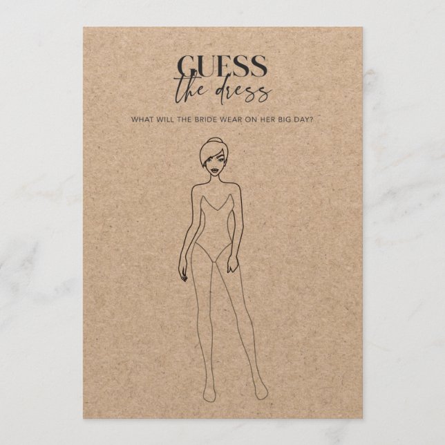 Kraft Paper Wedding Shower adivina el juego del ve (Anverso)