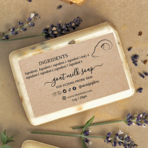 Kraft Pegatina de Rectángulo de etiqueta de jabón 