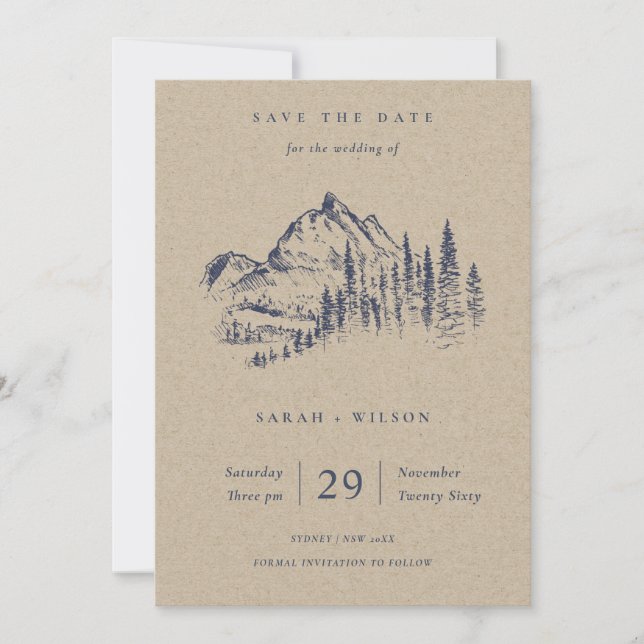 Kraft Pine Mountain Sketch Guardar La Tarjeta De F (Anverso)