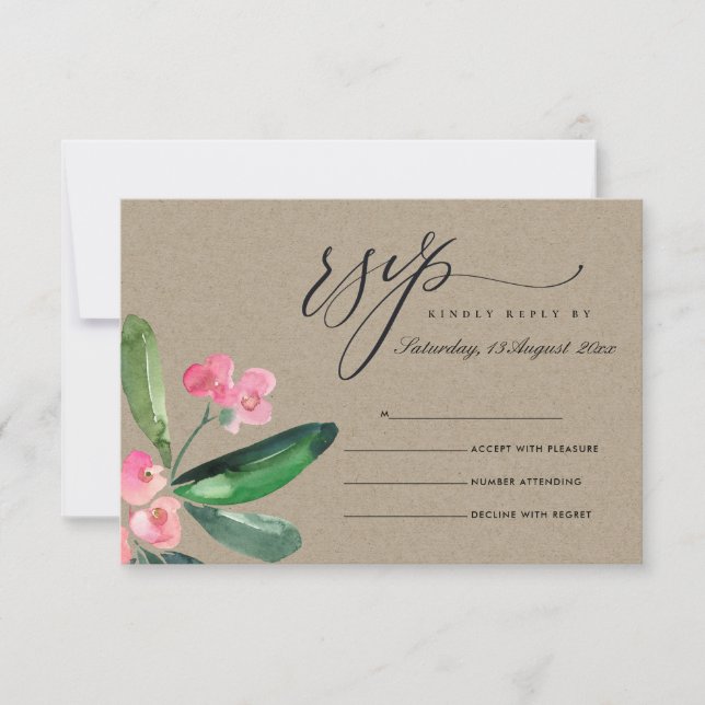KRAFT PINK CHRIST THOROM WATERCOLOR RSVP (Anverso)