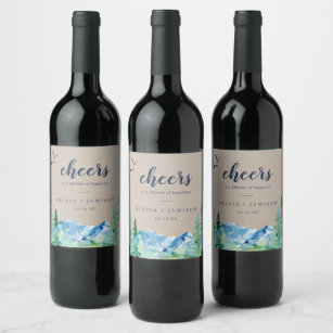 Kraft Rocky Mountain Cheers Bodas etiquetas de vin