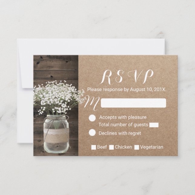 Kraft RSVP de la flor de aliento del bebé (Anverso)