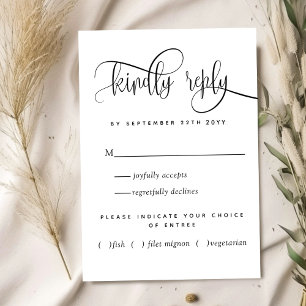Kraft, Rústico Moderno, Guión, Con Tarjeta RSVP De