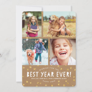 Kraft + Tarjetas de fotos de Purpurina dorado