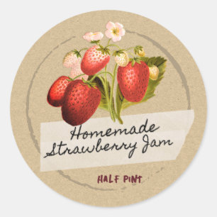 Kraft Vintage Strawberry Jam en etiqueta de cinta