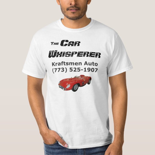 Kraftsmen Auto Whisperer Camiseta Básica (con coch (Anverso)