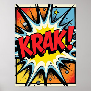 ¡KRAK! Poster de explosión de historietas de arte 