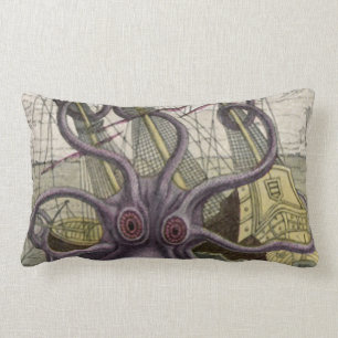 Kraken/pulpo Eatting una almohada del Lumbar del