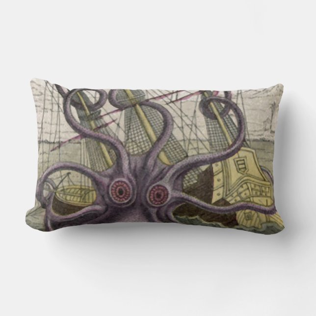 Kraken/pulpo Eatting una almohada del Lumbar del (Anverso)