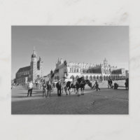 Kraków, ciudad vieja, Polonia, postal blanco y