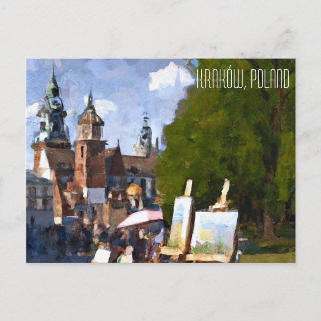 Kraków Polonia Pintura al óleo Tarjeta postal 2 (Anverso)