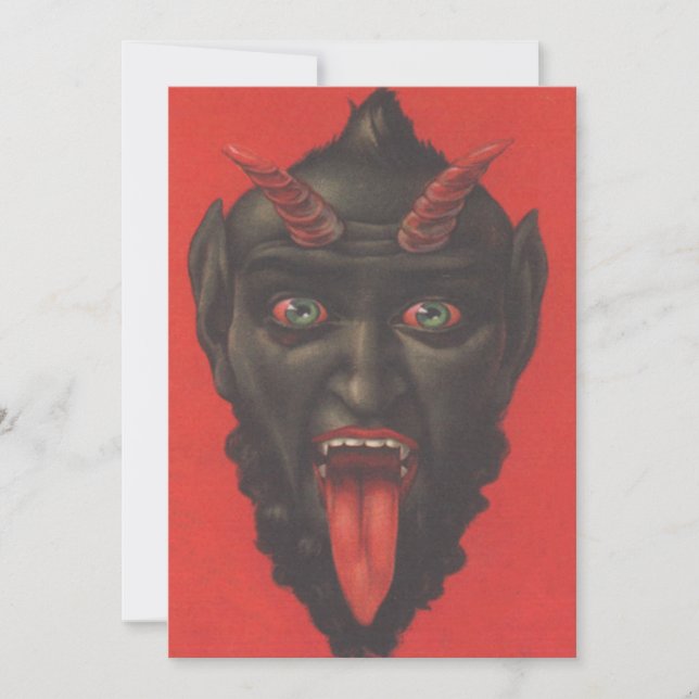 Krampus con su lengua fuera (Anverso)