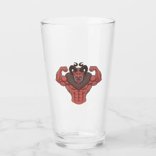 Krampus espeluznante de Navidad Flexionando múscul