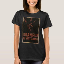 Krampus Está Observando – Camiseta de Navidad de T