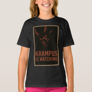 Krampus está vigilando – Camiseta vintage de terro