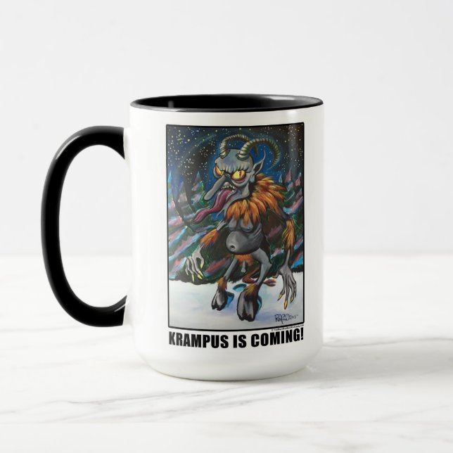 ¡KRAMPUS ESTÁ VINIENDO! Taza (Izquierda)