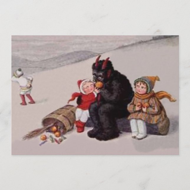 Krampus Jugando Con Nieve Infantil (Anverso)
