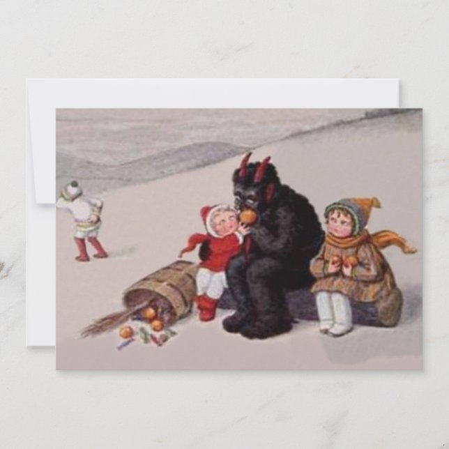 Krampus jugando con niños nieve (Anverso)