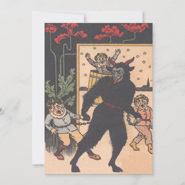 Krampus llevándose a los niños malos (Anverso)