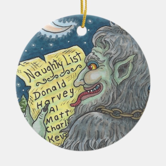 KRAMPUS NAUGHTY LIST Personalizar de Ornamentos de (Frente)