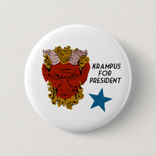 Krampus para el botón de la campaña del presiden