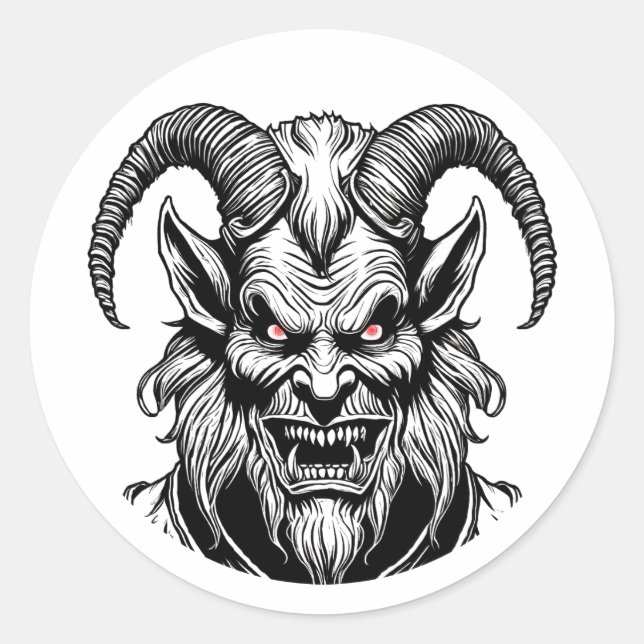 Krampus Pegatina Red Eyes (Anverso)