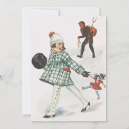 Krampus Persiguiendo A Una Niña Con Muñeca