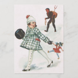 Krampus Persiguiendo A Una Niña Con Muñeca