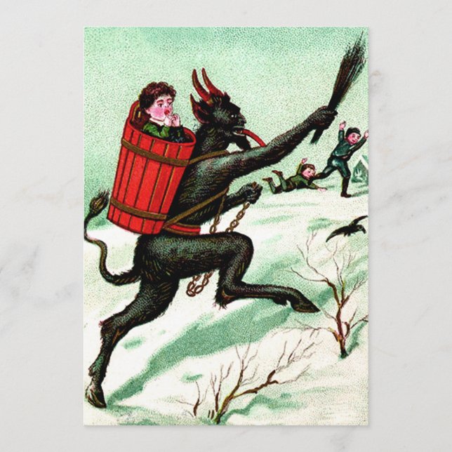 Krampus persiguiendo la nieve de invierno de los n (Anverso)