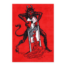 Krampus Rojo Cortando Corazón