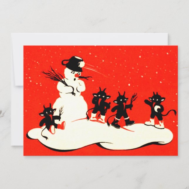 Krampus Rojo Snowball Combate a Snowman (Anverso)
