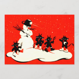 Krampus Rojo Snowball Combate a Snowman