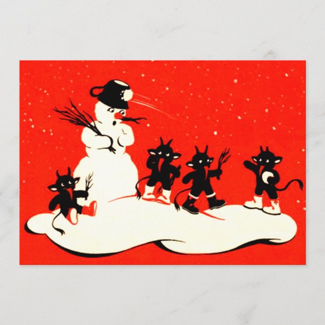 Krampus Rojo Snowball Combate a Snowman (Anverso)