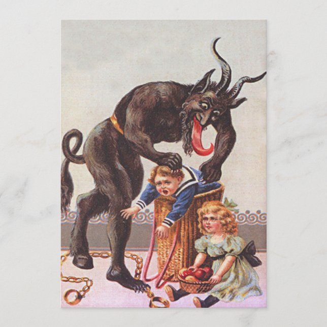 Krampus secuestrando niños (Anverso)