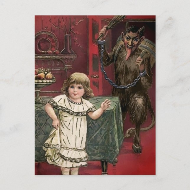 Krampus vintage y postal infantil (Anverso)