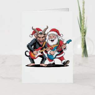 Krampus y Santa Jugando Navidad de la guitarra elé