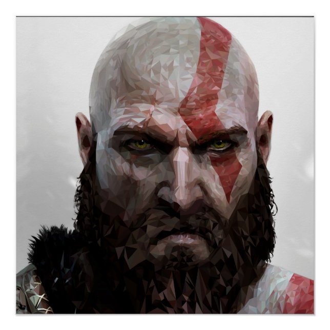 Kratos - Low Poly - Poster 50.8cm x 50.8cm (Anverso)