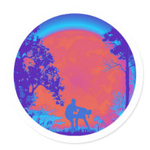 Krav Maga Groin Kick Full Moon Pegatina Neon