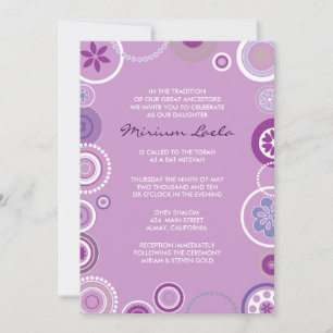 KRAZY POLKA DOT Bat Mitzvah Invitación Rosa