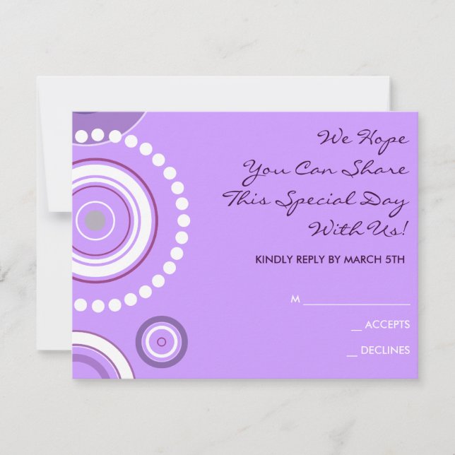 KRAZY POLKA DOT Boda carta de respuesta (Anverso)