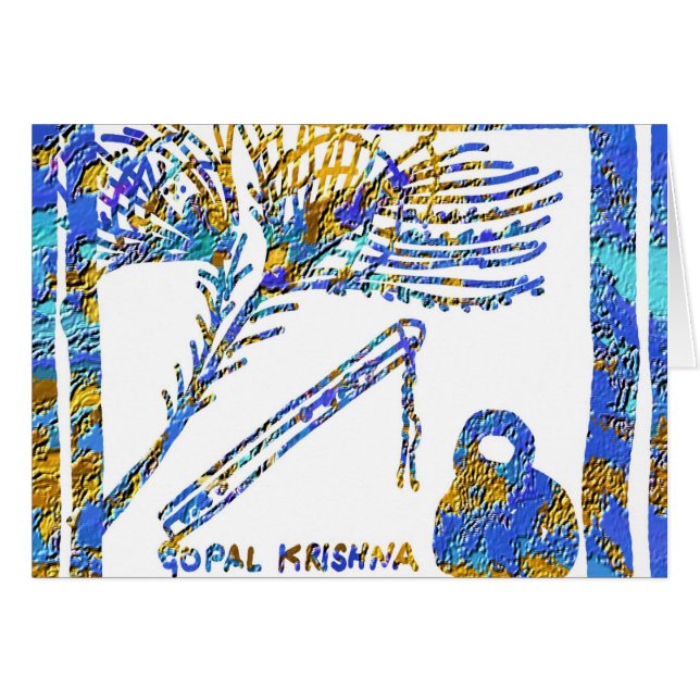 Krishna - flauta, suero de la pluma n del pavo (Anverso (Horizontal))