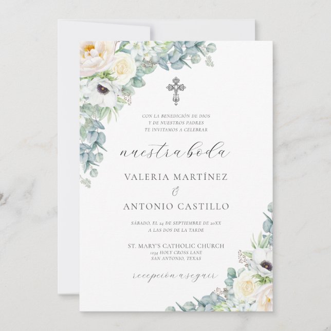Kristen Invitación de Boda Católica Boda (Anverso)