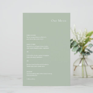 Kristin Sage Green Modern Boda Menu