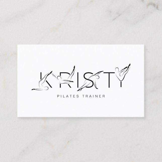 KRISTY Nombre Pilates Instructor Tarjeta de presen (Anverso)