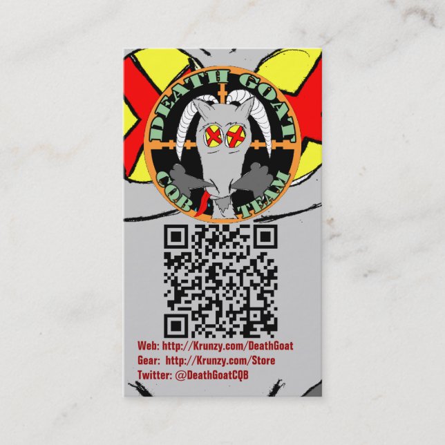 Krunzy.com y tarjetas de visitas de la cabra de la (Anverso)