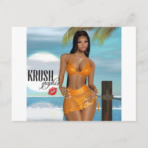 Krush Graphix por Ahsek Novel Tarjeta Postal 12