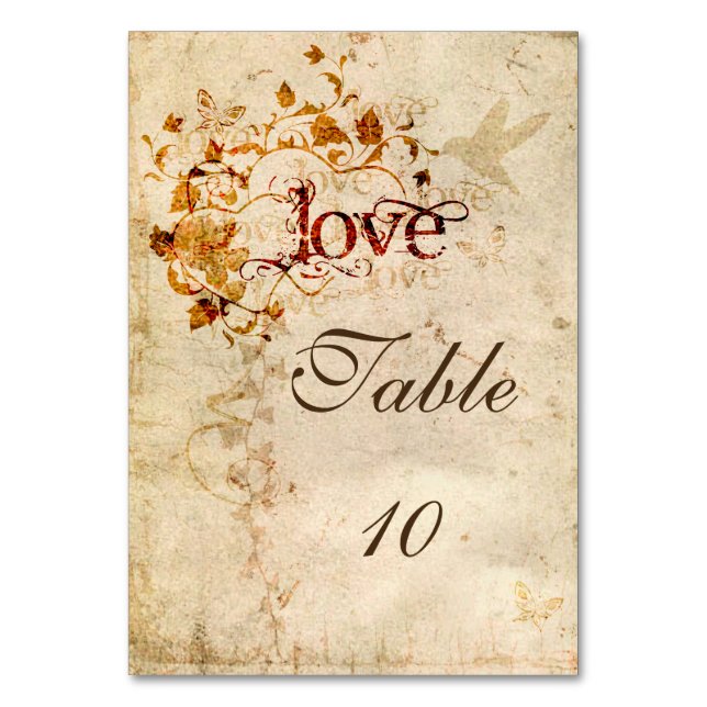 KRW Corinthians Love is: Tarjeta de mesa de boda p (Anverso)