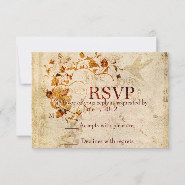 KRW Corinthians Love is: Wedding RSVP Ecru (Anverso)