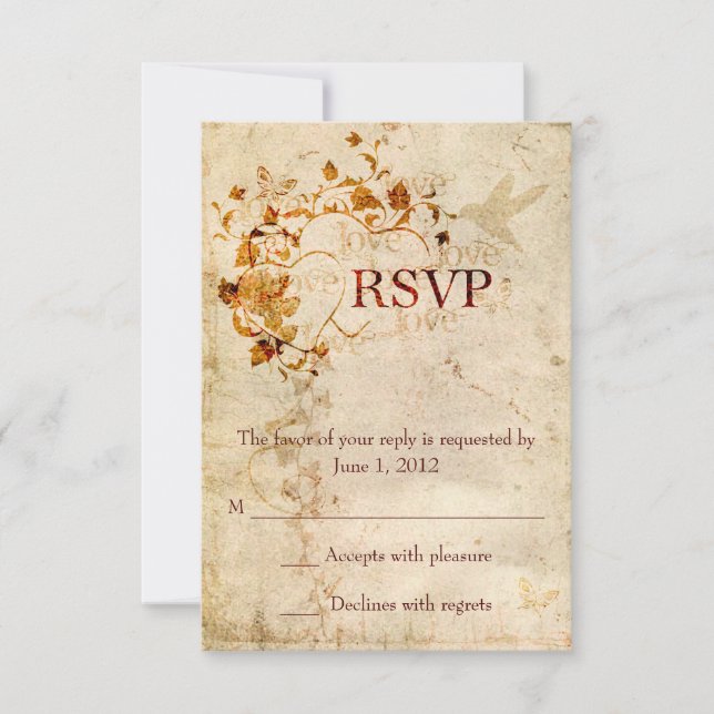 KRW Corinthians Love is: Wedding RSVP Ecru (Anverso)
